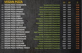 A menu of Pizzeria Italia