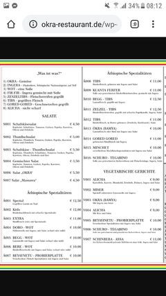 A menu of Okra