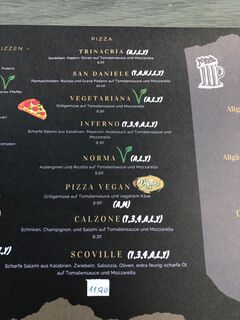 A menu of Le Radici