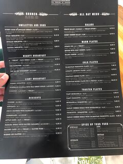 A menu of Cafe Zehnsiebzig