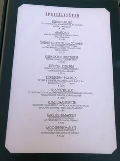 A menu of Arzkasten
