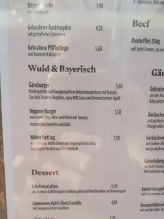 A menu of Gänsbauer