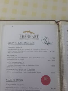 A menu of Bernhart