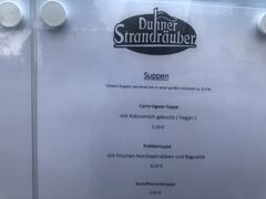 A menu of Duhner Strandräuber