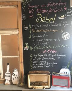 A menu of Café Babel