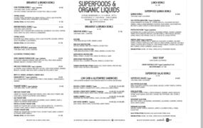 A menu of Superfoods & Organic Liquids, Charlottenburg