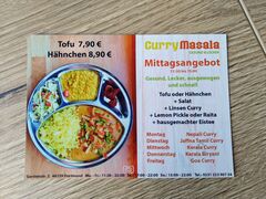 A menu of Curry Masala