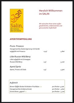 A menu of Salin