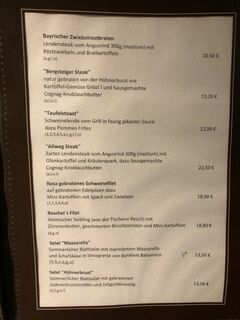 A menu of Camping-Resort Allweglehen