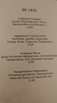 A menu of Park Café