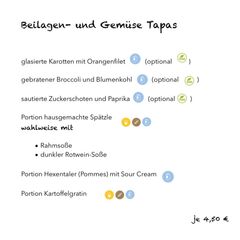 A menu of Grüner Baum