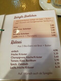 A menu of Café Zweiblatt