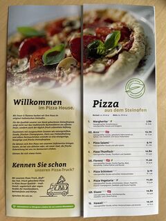 A menu of Pizza House
