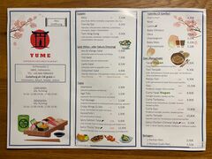 A menu of Yume