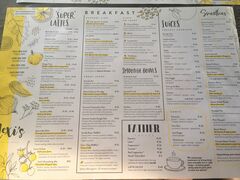 A menu of Lexi's, Rosebank