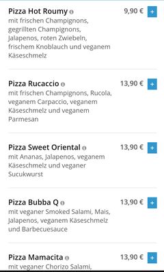 A menu of Pizza Butler
