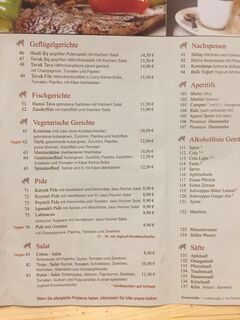 A menu of Troja