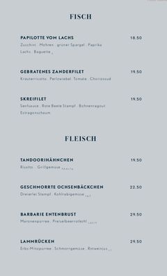 A menu of Steg-Haus