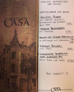 A menu of Casa