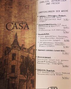 A menu of Casa