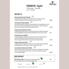 A menu of Mirou