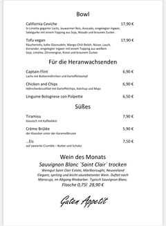 A menu of Weltenbummler