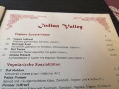 A menu of Indian Valley
