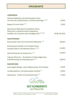 A menu of Gutsküche