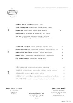 A menu of Die Genusskrämerei Hallein
