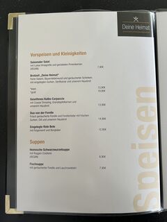 A menu of Deine Heimat