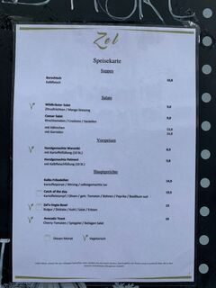 A menu of Zel Bistro