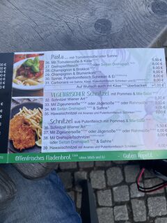 A menu of Green Bistro