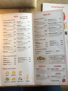 A menu of Vapiano, Neumarkt