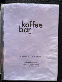 A menu of Kaffee Bar