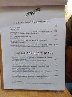 A menu of Brauhaus Joh. Albrecht