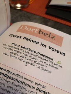 A menu of Dorfbeiz