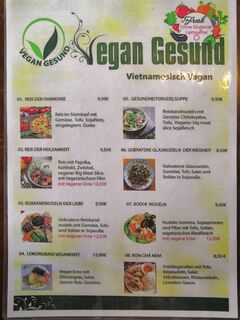 A menu of Vegan Gesund