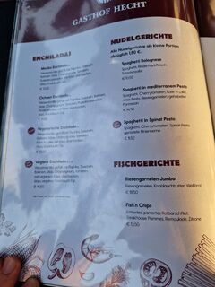 A menu of Gasthof Hecht